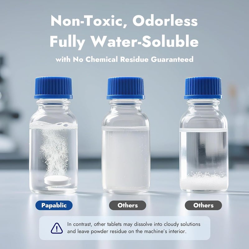 Papablic أقراص إزالة الترسبات، 25 حبة – متوافقة مع بيبي بريزا، مومكوزي، غسالة الزجاجات، السخان، المعقم وصانع الحليب الصناعي – تزيل الحليب والترسبات الكلسية لأداء أفضل - Image 4